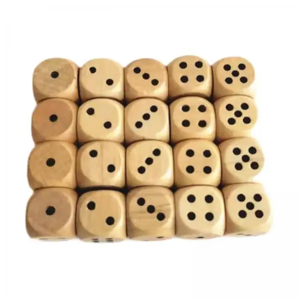 

Six Sided Wooden Dice 16mm D6 Set for Clever Board Games and Wooden Table Games