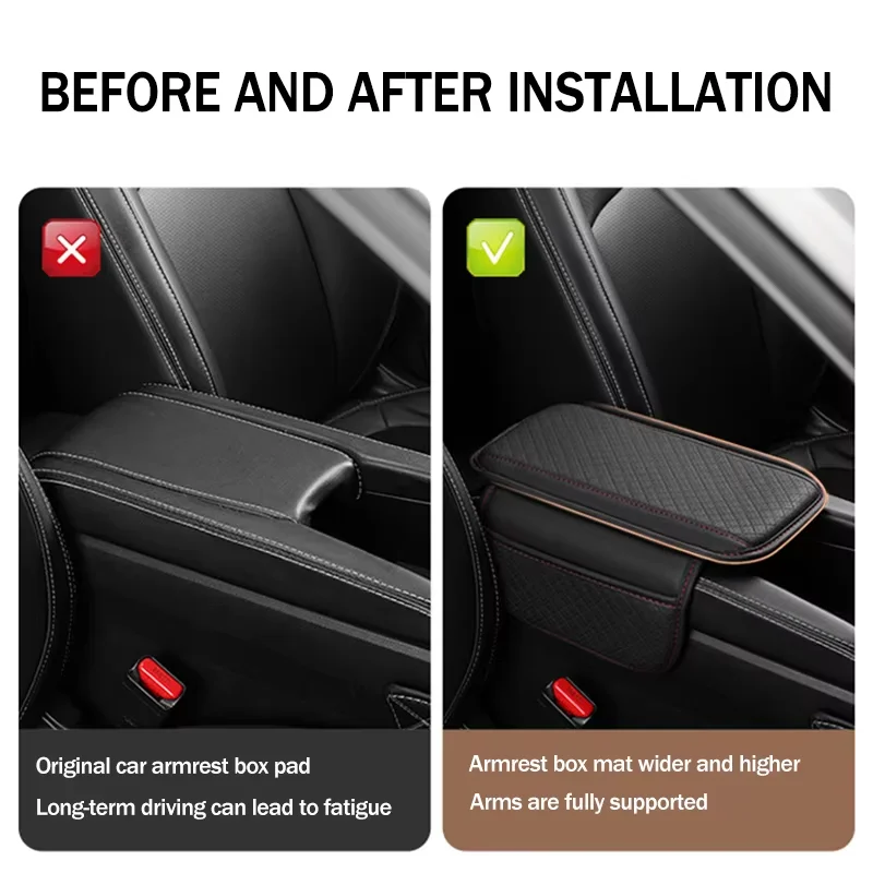 PU Leather Car Armrest Pad Soft Comfortable Durable Wear Resistant Car Center Console Armrest Cover Protector