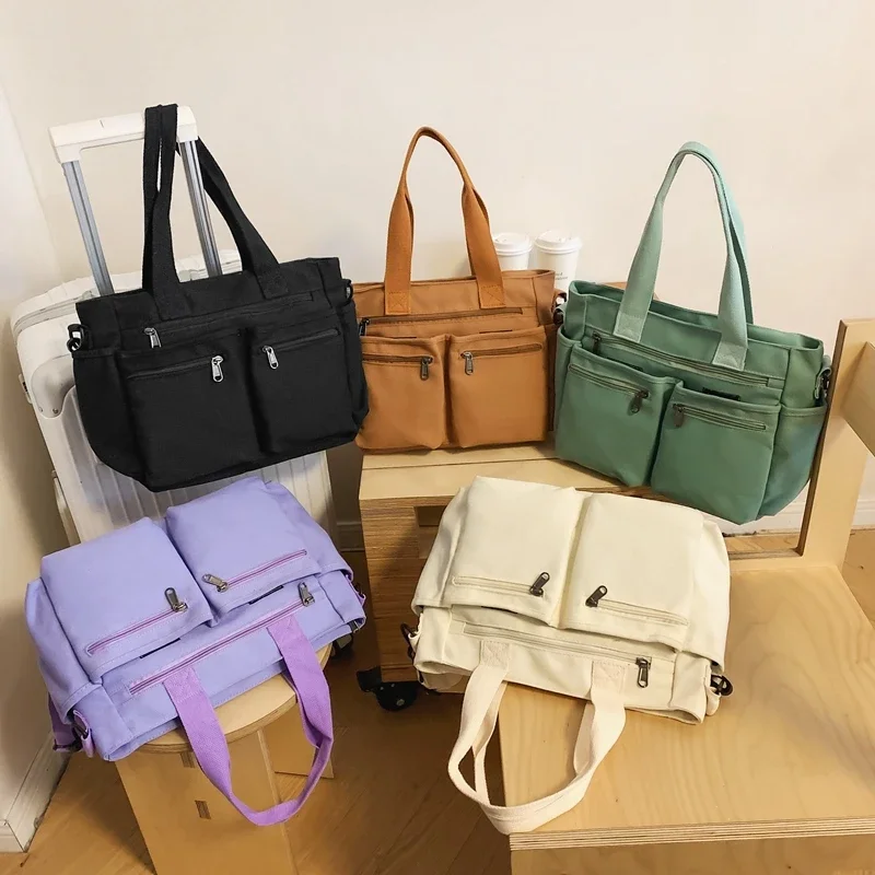 High Quality Zipper Ladies Tote Bags on Sale 2024 Canvas Shoulder Bags for Women Large Capacity Bolso Mujer