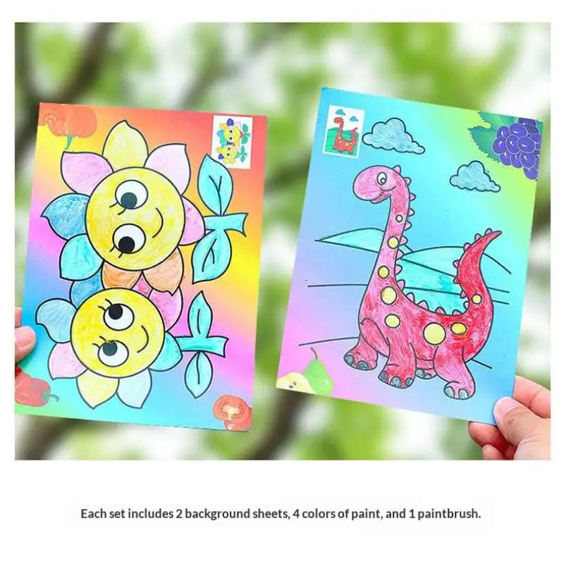 Children DIY Watercolor Painting Set Portable Art Craft Kit for Home School Art Lessons Kids Party Activities