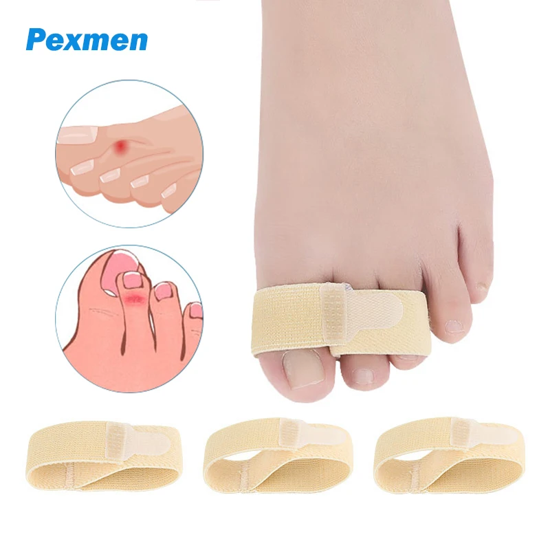 Pexmen 1/2/5/10Pcs Hammer Toe Straightener Wraps Toe Splints Bandages for Correcting Crooked & Overlapping Toes Separator