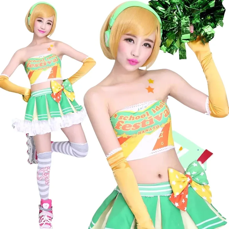 CyLoveLive 치어 코스프레 애니메이션 러브 라이브 10월 스포츠 치어리더 호노카 야자와 니코 토조 코토리 노조미 의상 유니폼 코스튬