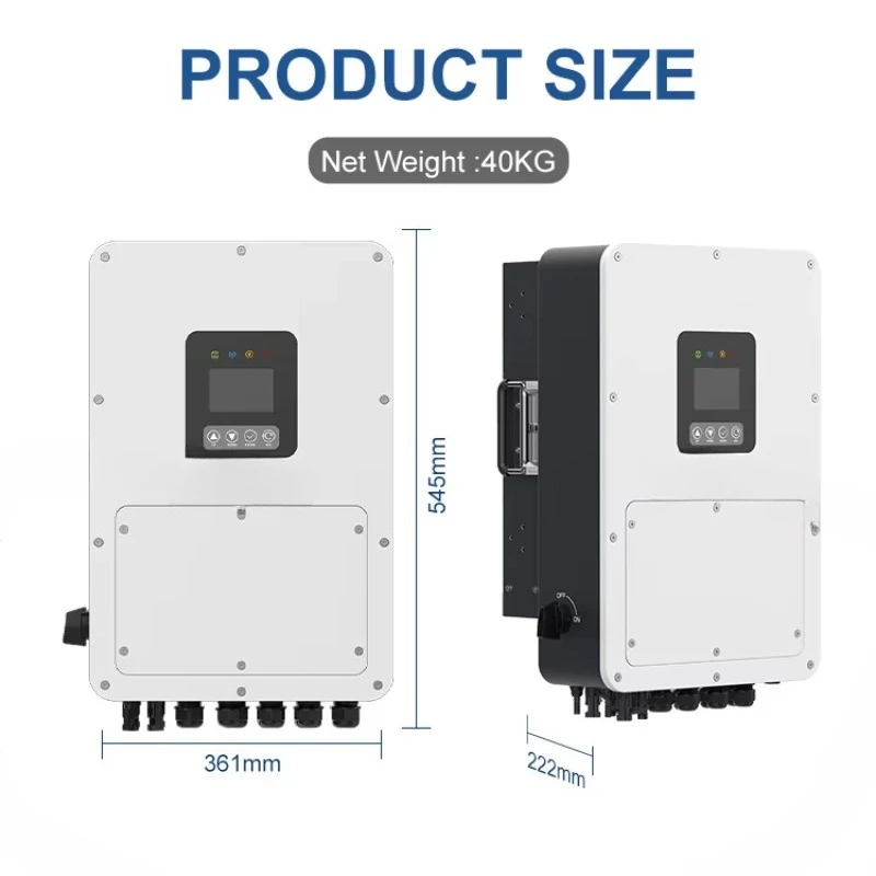 IP65 10KW Hybrid Solar Inverter 48V 200A Dual  Lithium Compatible LCD APP RS485 for Home Energy Storage