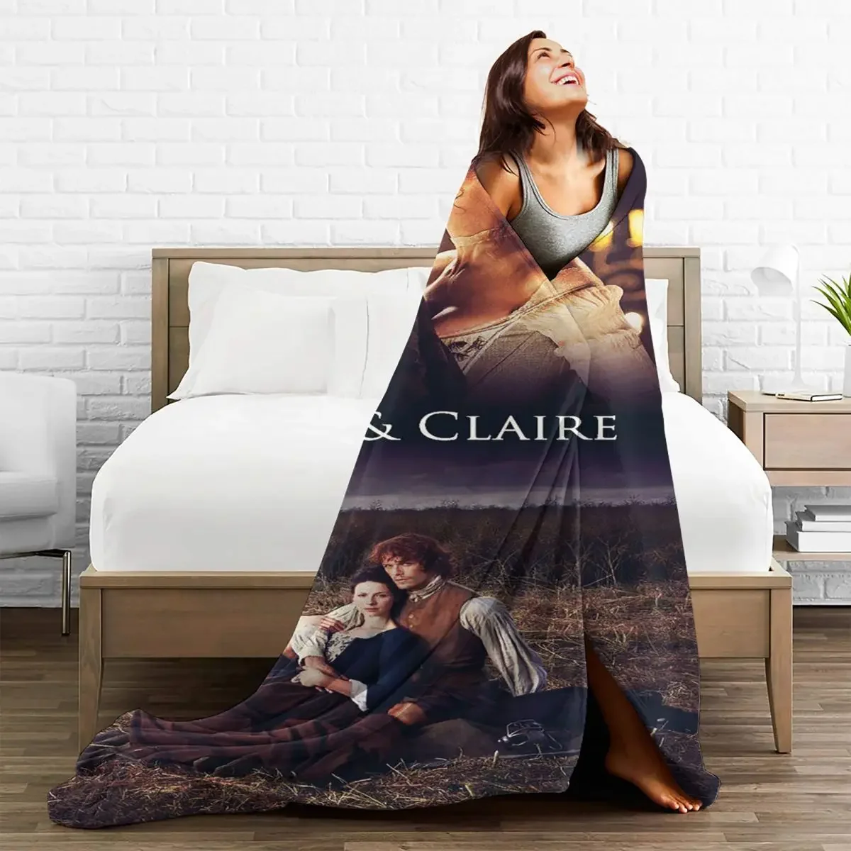 Outlander Tv Show Blankets Flannel Summer Portable Lightweight Thin Throw Blankets for Home Travel Plush Thin Quilt