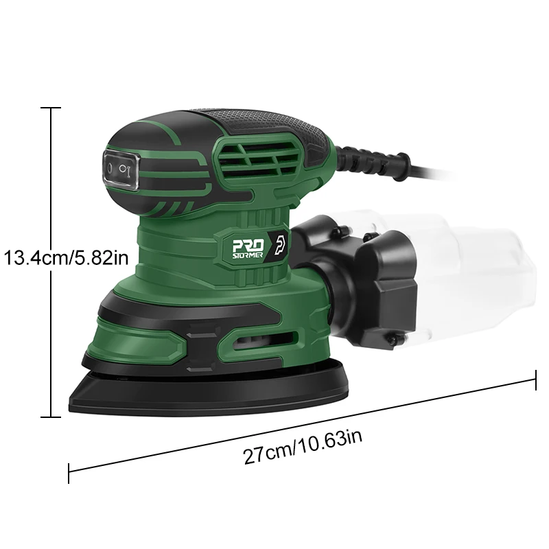 Lijadora de detalles Lijadora de ratón de 13000 RPM 1.6A Lijadoras de palma eléctricas con caja de recolección de polvo de papel de lija de 15 piezas para espacios apretados