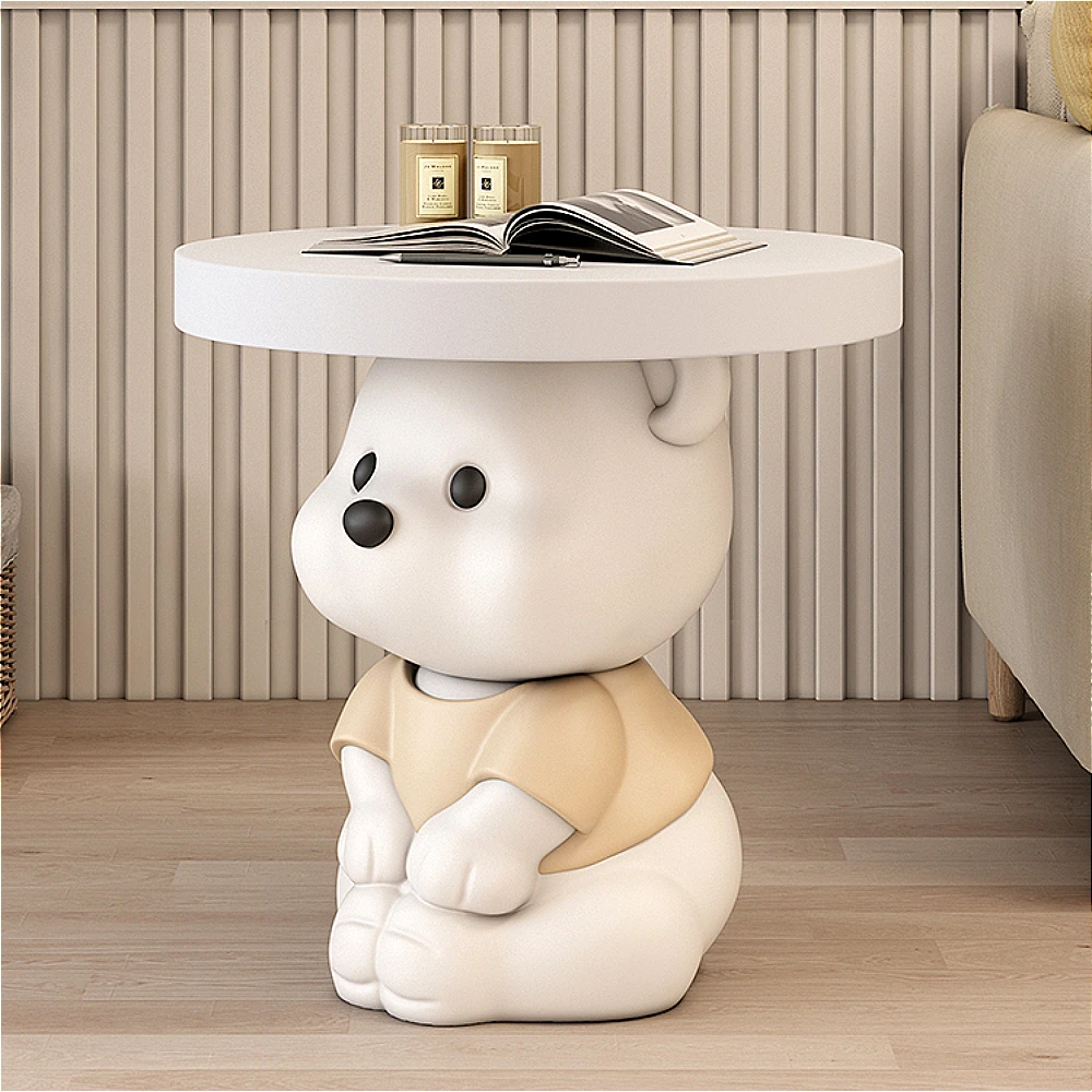 Cute Cartoon Bear Statue Side Table Creative Corner Coffee Table for Living Room Bedroom Bedside Table Mesa Home Furniture New