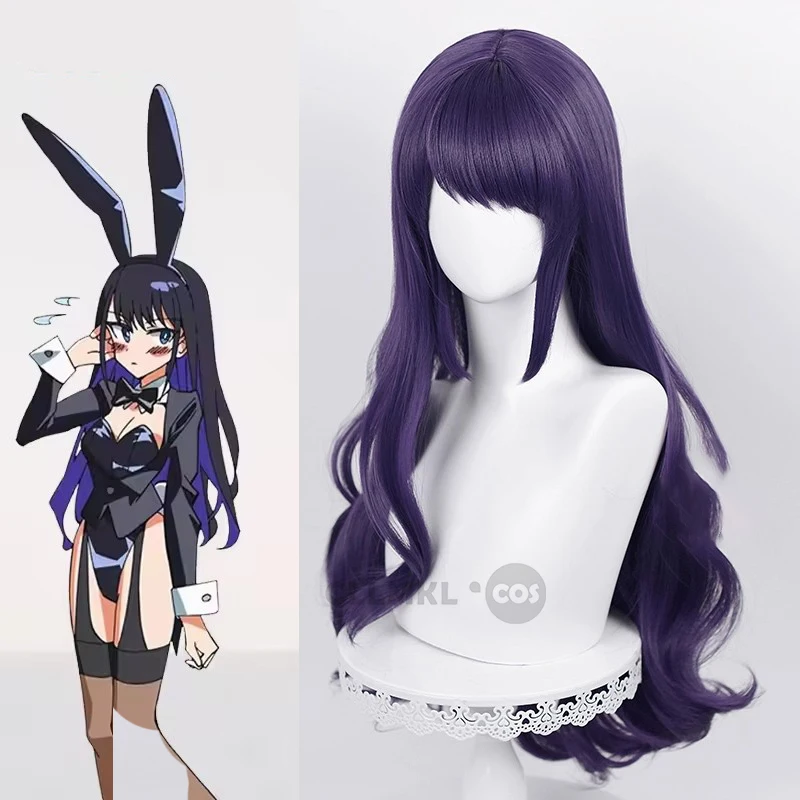 

Аниме Марин Китагава Косплей Парик 80 см Длинные Крюлые Парики Темно-Фиолетовые Термостойкие Синтетические Волосы Китагава Марин Парики Для Хэллоуина