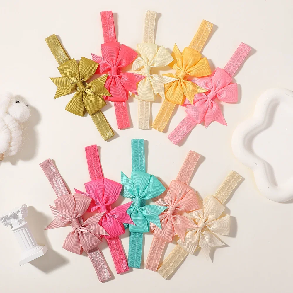 

20pcs/Set 6.1'' Hair Bows Headbands Baby Girls Grosgrain Ribbon Elastic Band Newborn Toddler Photo Props Accessories