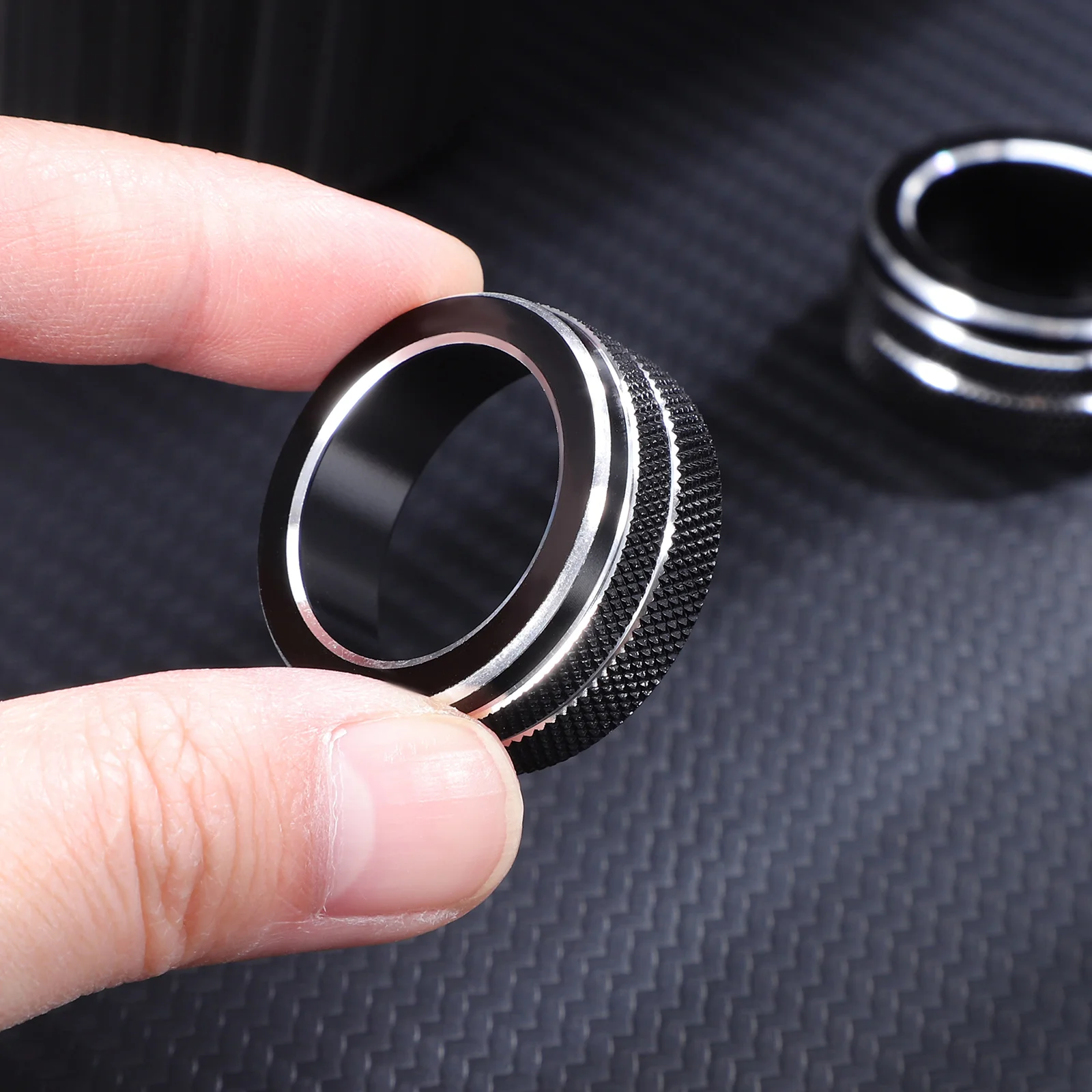 

2Pcs Air Conditioning Decorative Ring Control Volume Button Cover Car Accessories Center Console Knob Trim Climate Control