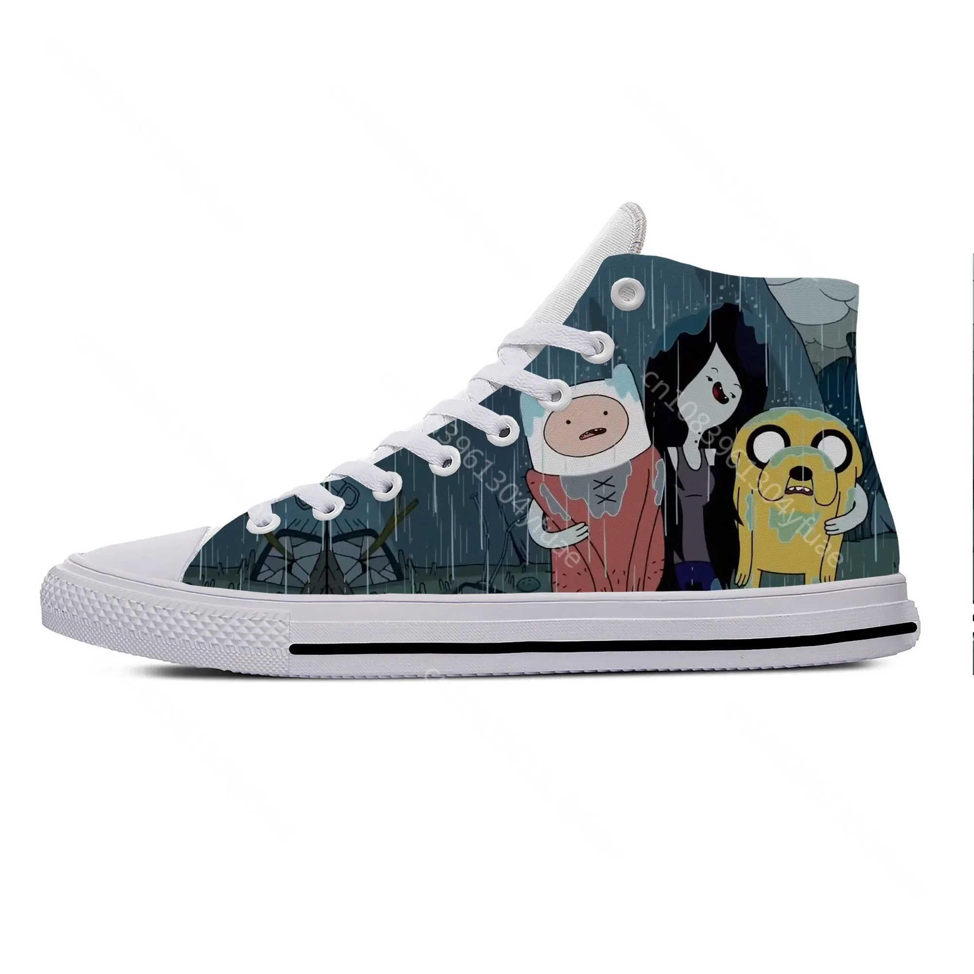 Hot Time Anime Cartoon Manga Adventure Funny Fashion Casual Shoes Breathable Men Women Sneakers High Top Lightweight Board Shoes