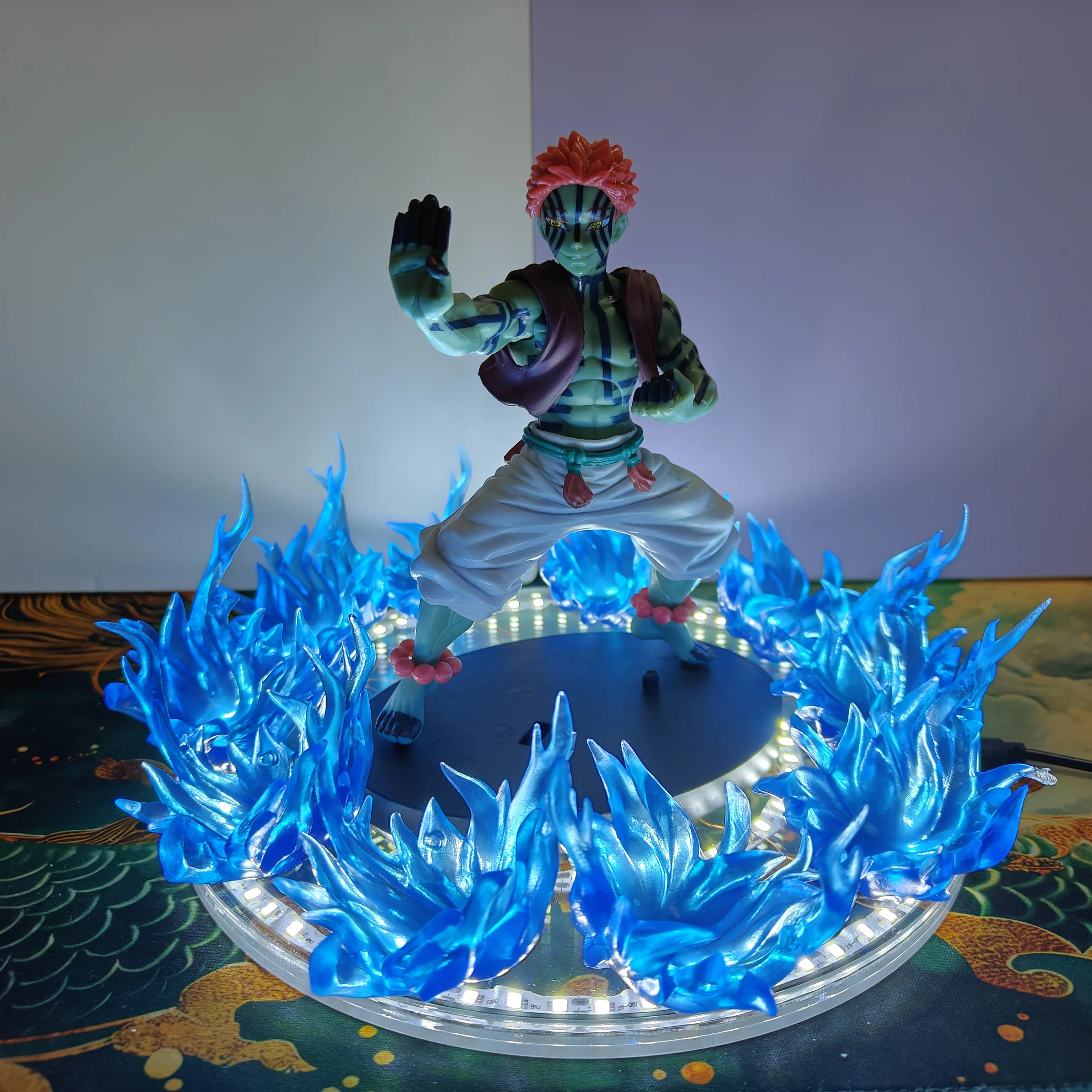 

Kimetsu no Yaiba Anime Figure Koyuki Akaza DIY Led Light Lamp Effect Action Figurine Toys Demon Slayer Akaza PVC Model Figuarts