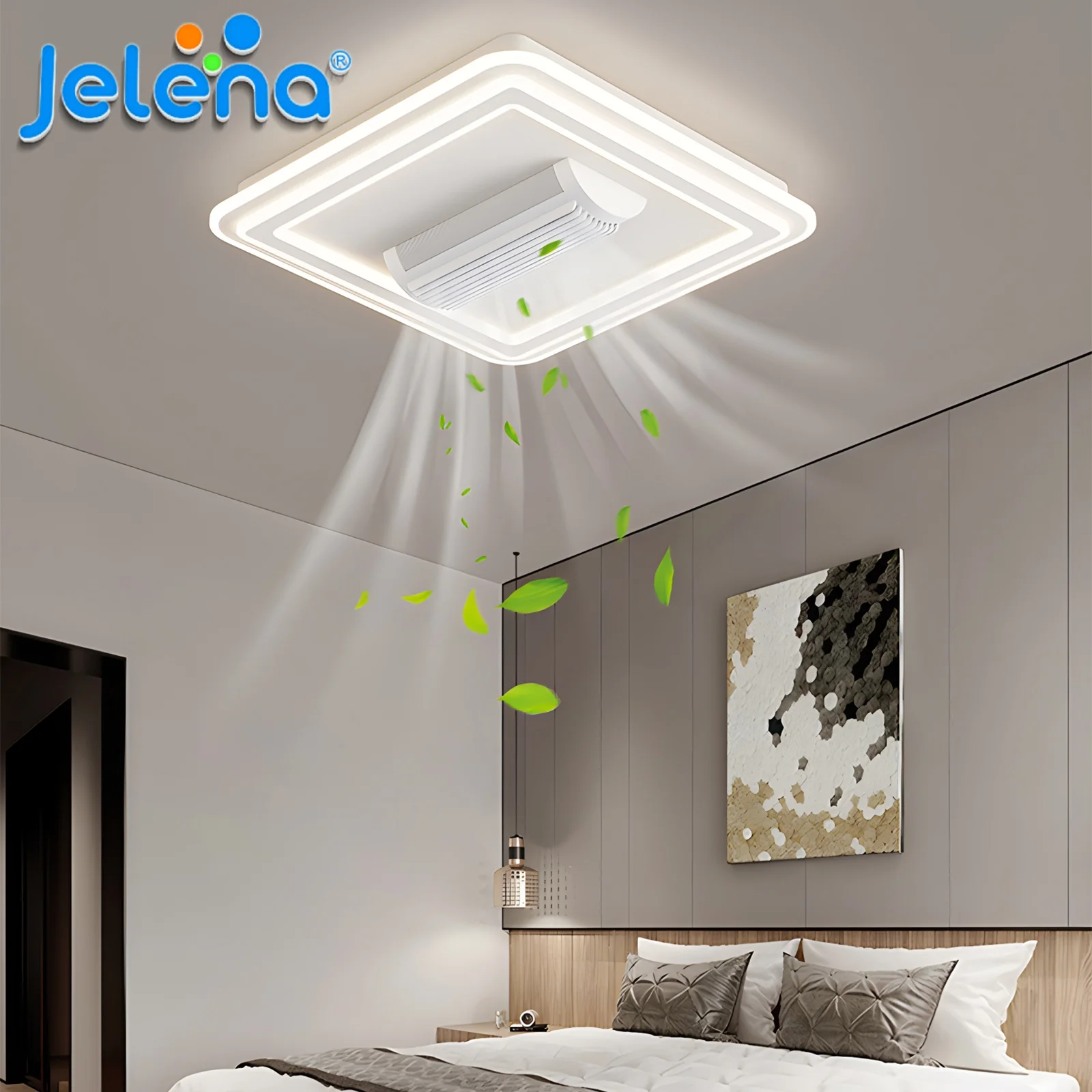 Lámpara de Techo LED sin Aspas Jelena con Ventilador, Luz Regulable Infinitamente de 3000-6500K, 6 Velocidades de… — oferta en AliExpress
