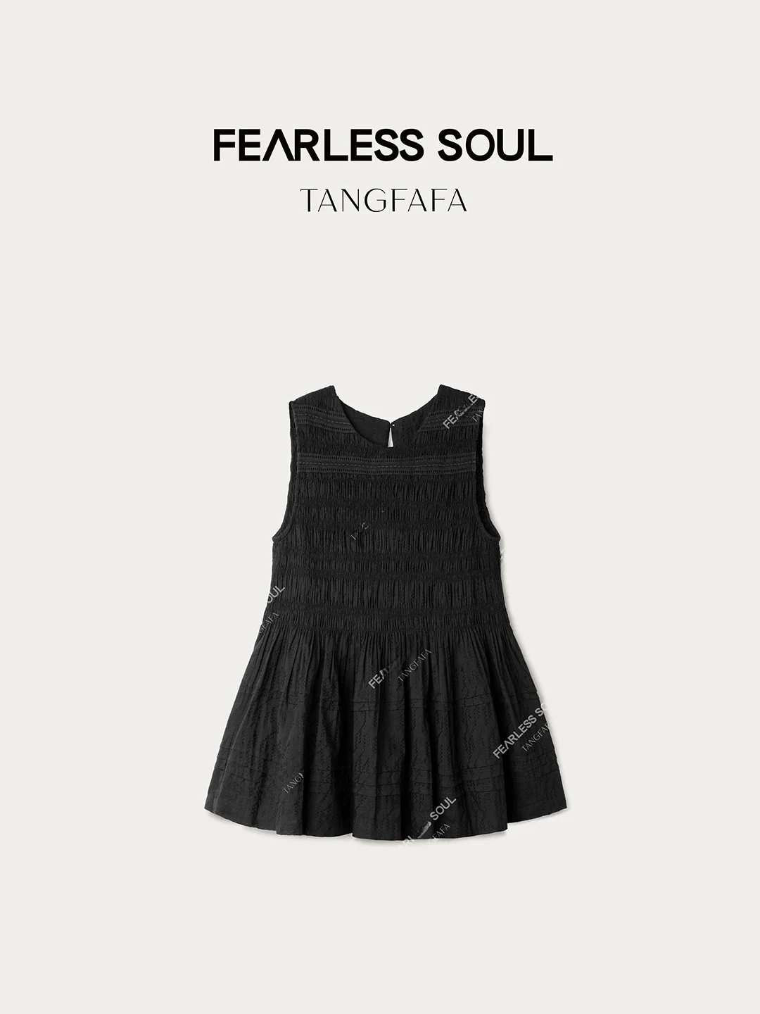 

Летний текстурированный плиссированный топ Tfa для женщин: повседневный, модный, дышащий, комфортный, из жесткого хлопкового смесового волокна, с круглым вырезом