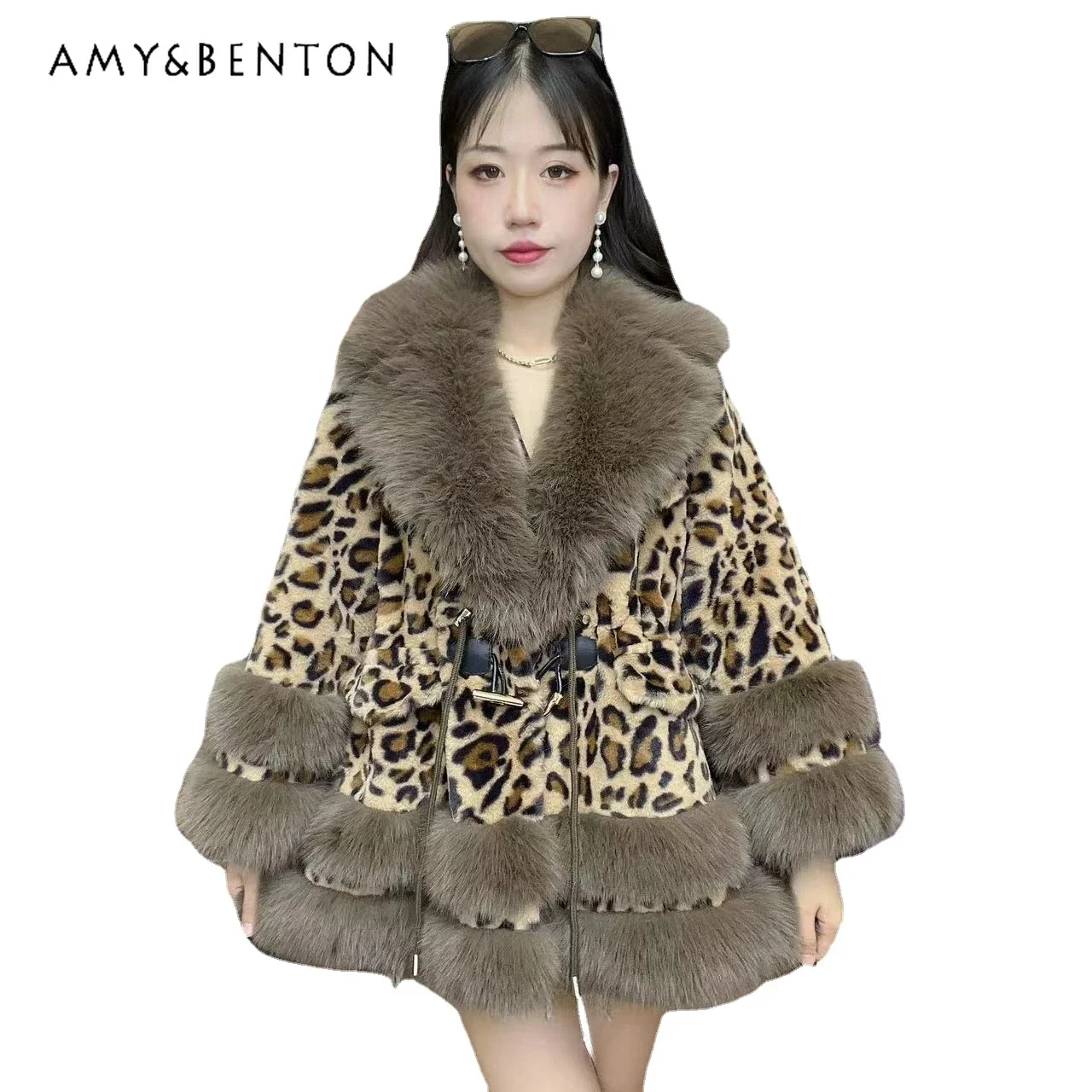 Autumn Winter 2023 New Fashionable Classy All-Matching Warm Women's Mid-Length European Mink Coat Faux Fur Short Jacket Parkas