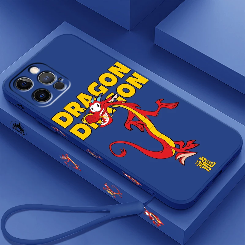 

Disney Mustache Dragon Cool Liquid Left Rope For Apple iPhone 15 14 13 12 11 XS XR X 8 7 SE Pro Max Plus Mini TPU Phone Case