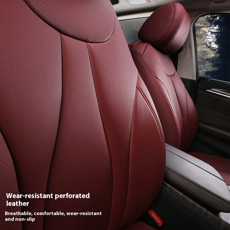 맞춤형 풀 커버리지 자동차 시트 쿠션 사계절용 유니버설 천연 가죽 PVC 커버 통기성 후방 디자인 테슬라 3 Y S용