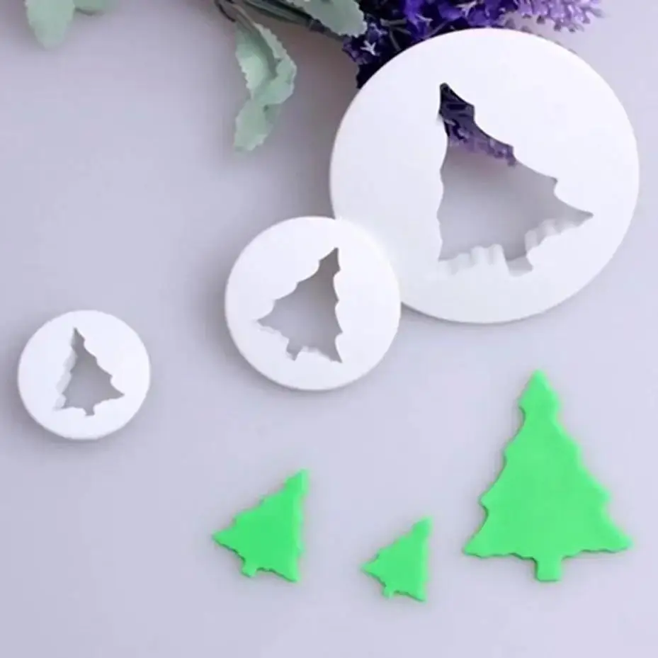 3Pcs Tree Shape Cookie Cutter Set For Biscuit Candy Dough DIY Baking Pastry Kitchen Tools Christmas Cake Decorating Molds