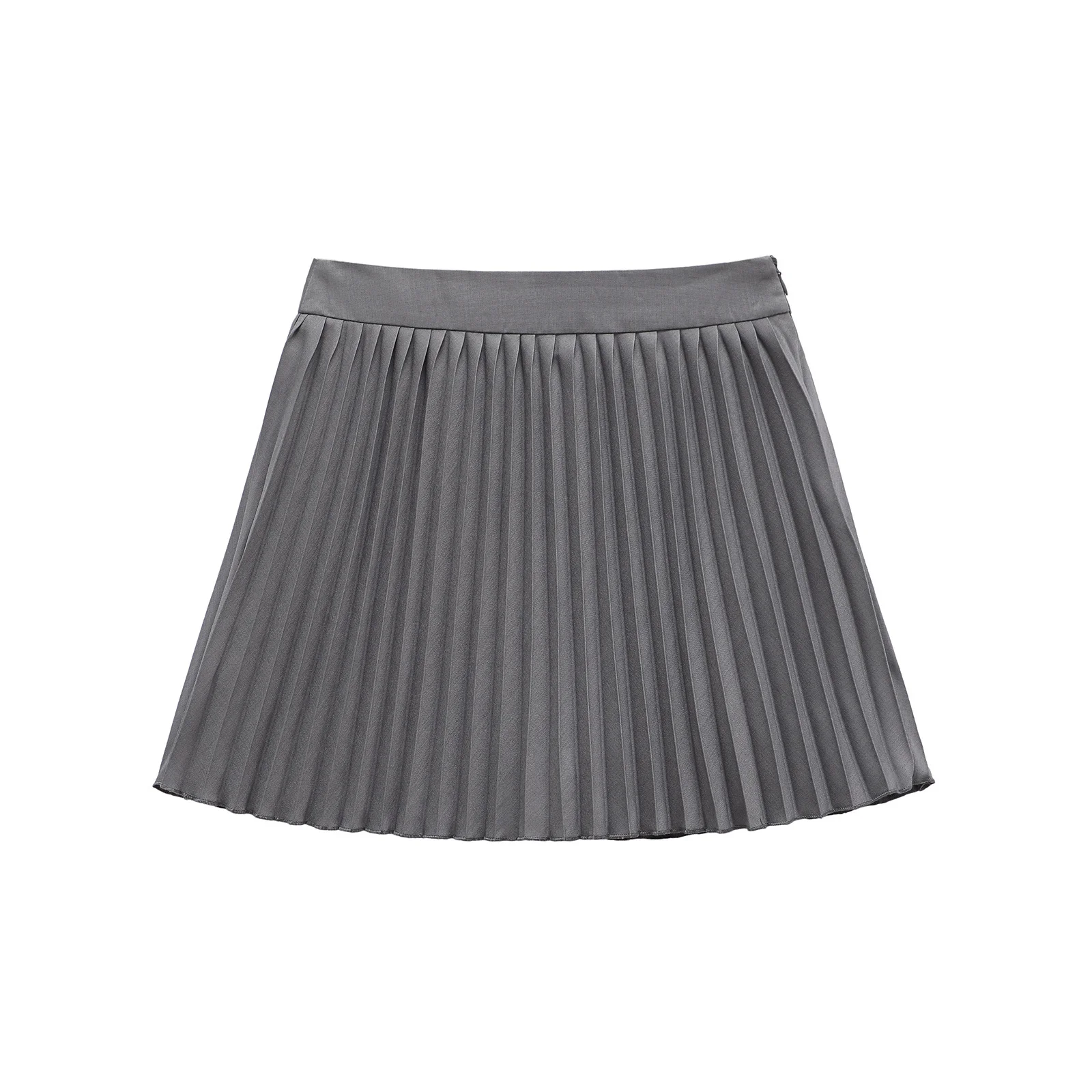 

ZBZR Spring New Women's Faion Wide Pleat Multicolor Modern Skirt Pants High Waist ort Length Polyester Fiber Stand Fit