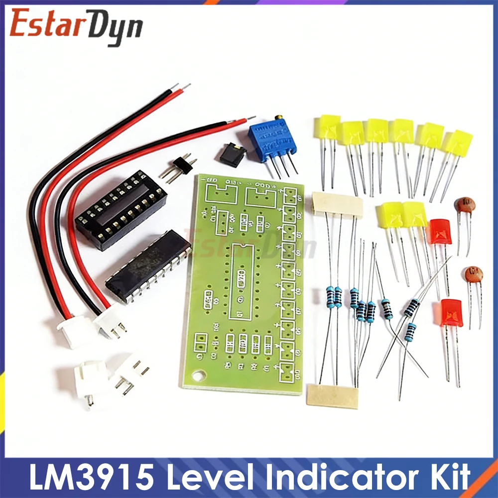 LM3915 Fun 10-Stage Audio Level Indicator Kit DIY Level Indicator Light Components Soldering Practice