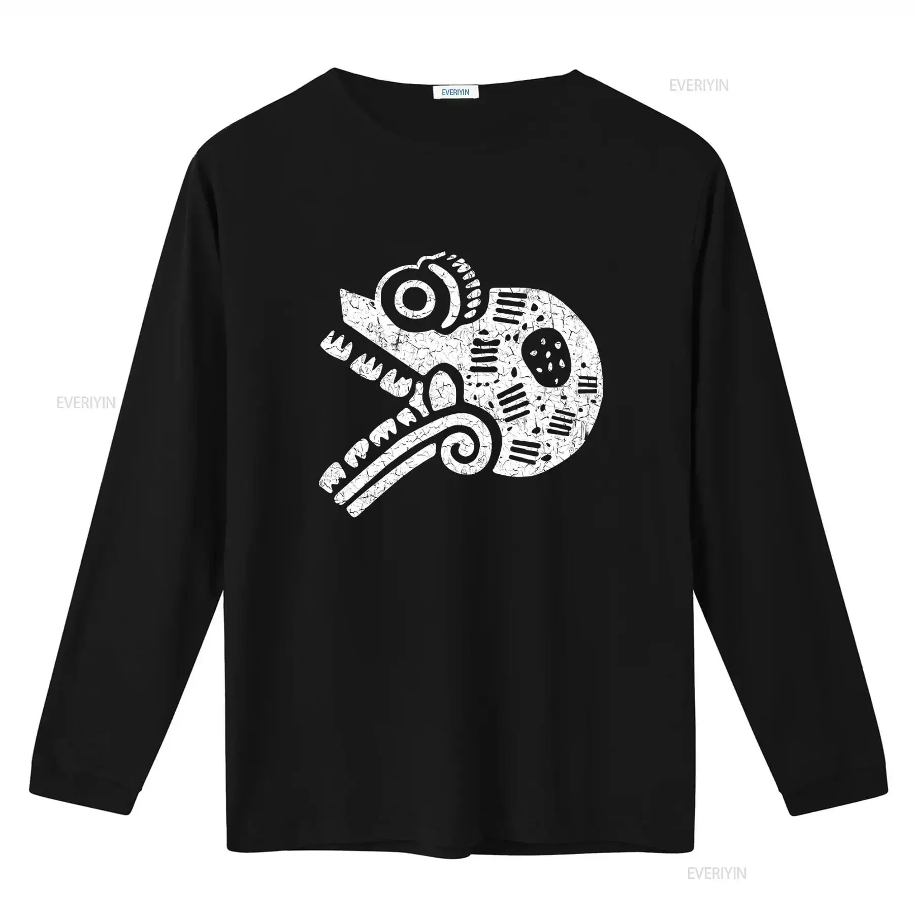 Aztec Skull T Shirt Aztecs Empire Tattoo Style American Indians Tribe Symbol Sign Print vintage Washed Casual Breathable