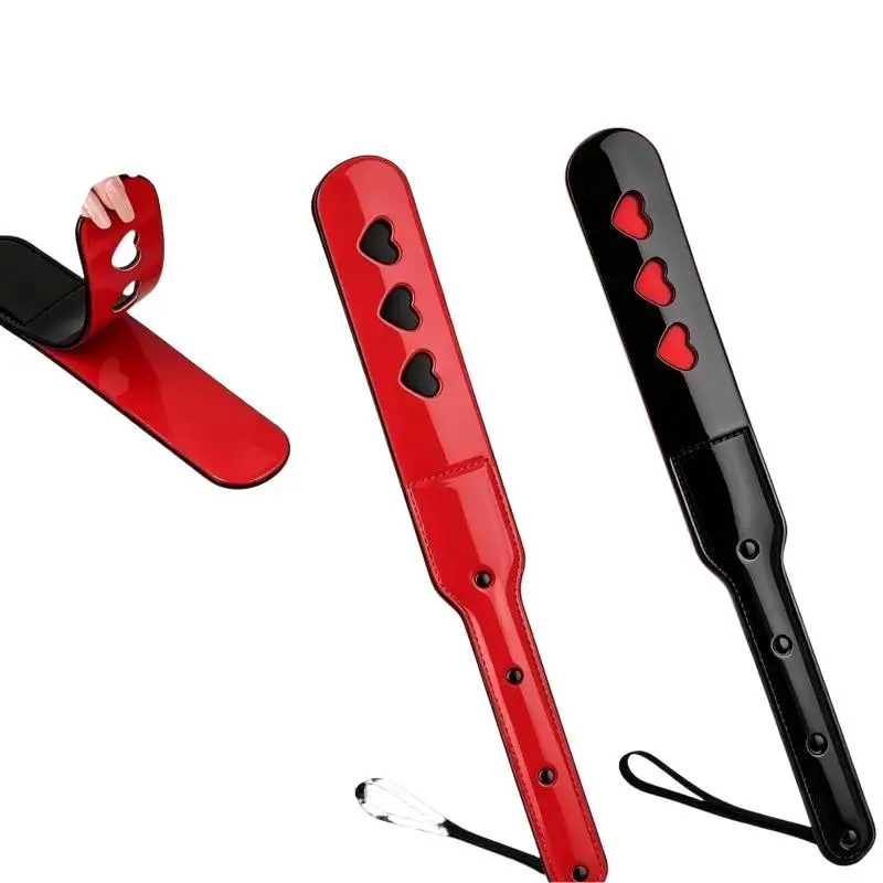 【B】2 Colors Heart Slave Paddle Whip For Couples Slave Spanking Paddle Sex Whips Erotic Adult Games Sex Love Leather Whips