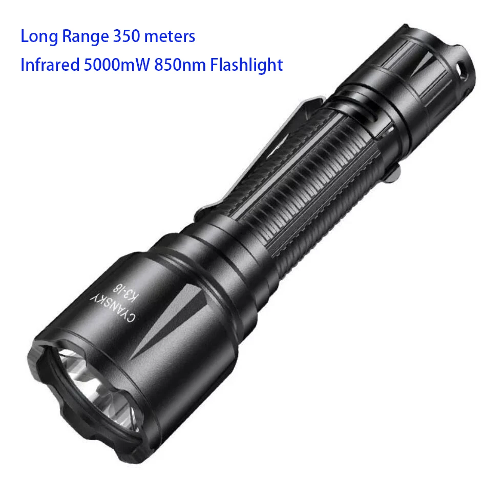 

Cyansky 5000mW Infrared IR 850nm 350 Meter Long-Range Hunting Shooting Flashlight,USB Type C Rechargeable Torch for NGV NVD