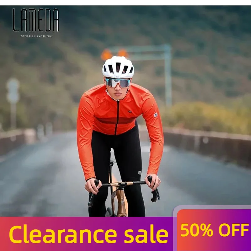 Lameda Cycling Clothes For Men Three Layers Of Windproof Cycling Jackets 5-10 ° C Autumn Winter Fleece Warm Men's Top Bike Coat