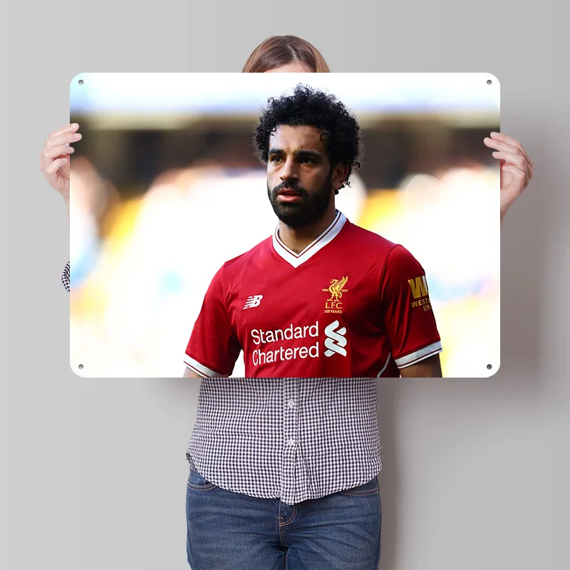 Металлический постер с Мохамедом Салахом, настенный декор в ретро-стиле, винтажные жестяные таблички для мужской комнаты, офиса, декора квартиры