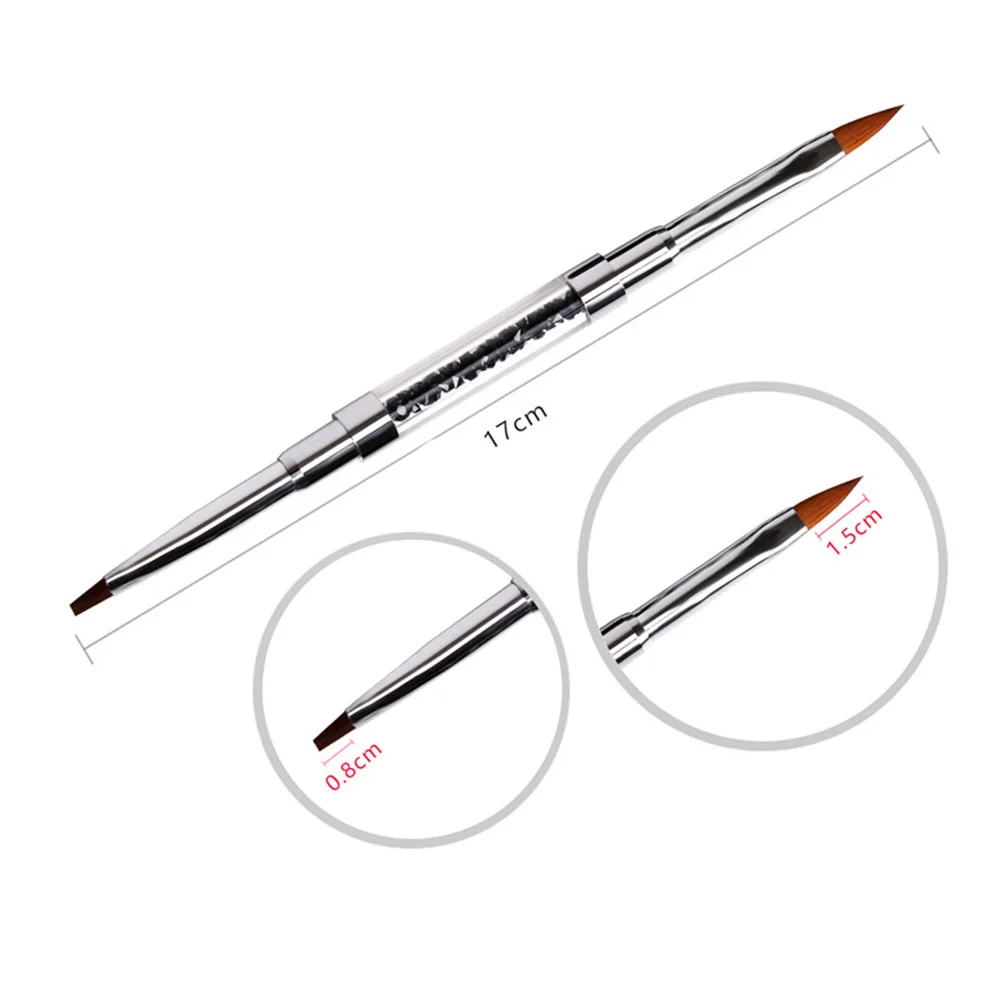 

3pcs Nail Art Brush Set Double-Headed Portable Manicure Tool Lightweight Long Handle Professional Home Use Yellow Purple Black