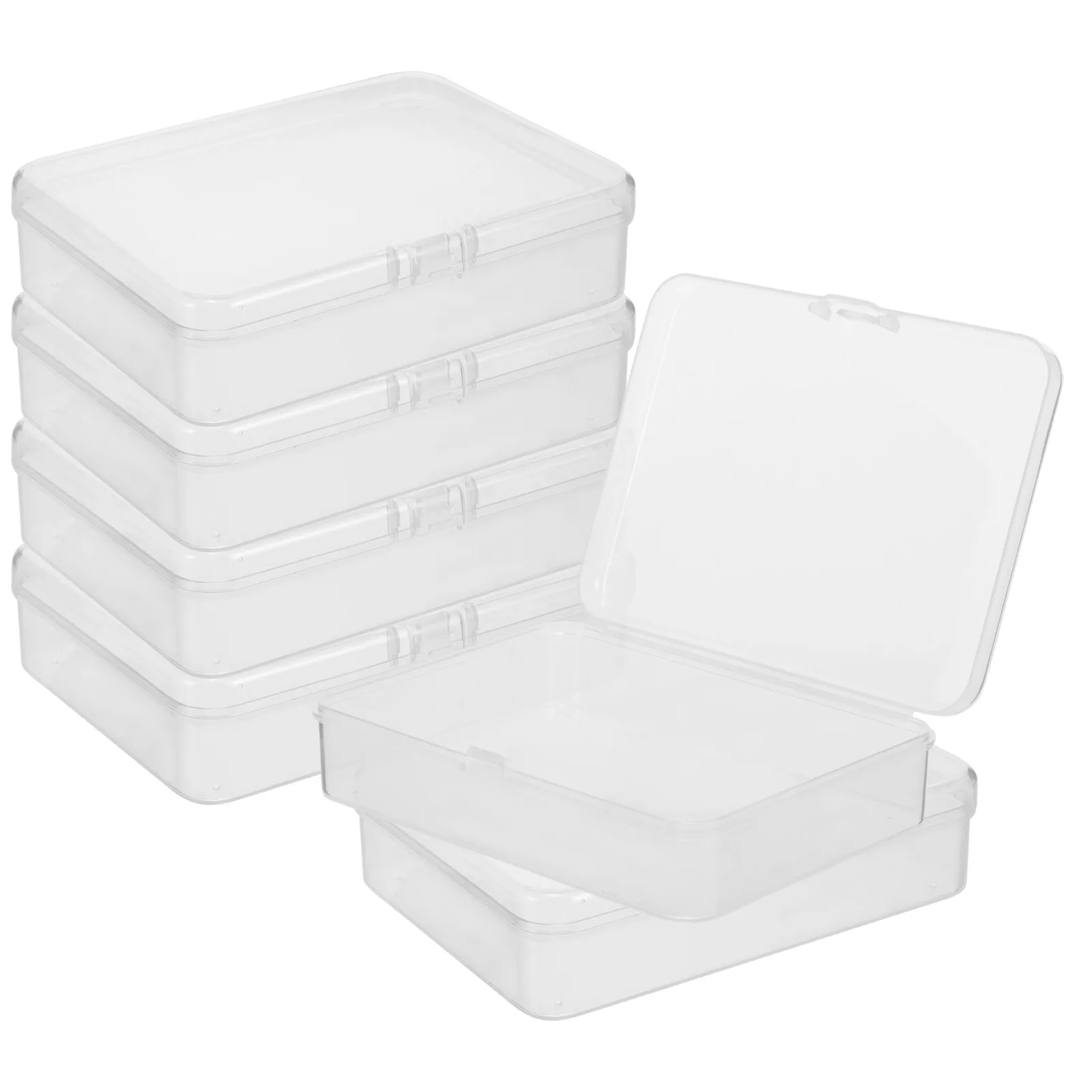 

6pcs Mini Plastic Storage Boxes 4 5x3 4 Inches Clear Rectangular Containers for Jewelry Beads Crafts Small Organizer Cases