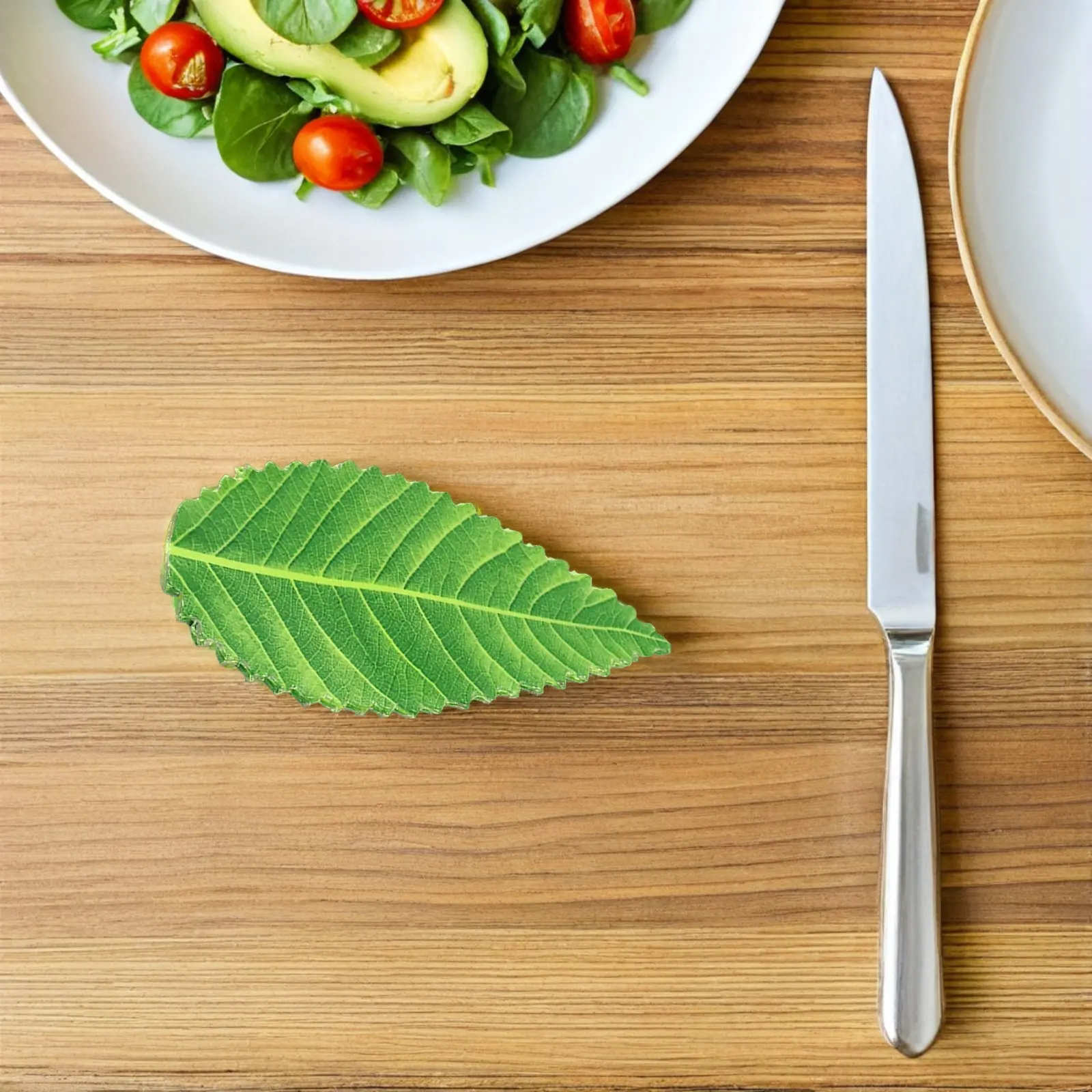 Sushi Decorative Leaves 200Pcs Realistic Green Plastic Sashimi Plate Garnish Restaurant Table Decor