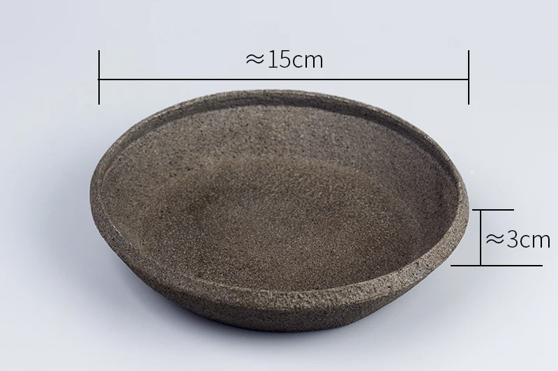 Stein-Teetablett 15cm Rund, Natürlicher Basalt, Kung-Fu-Tee-Serviertablett, Kleines Tablett, Teekannenhalter für Gaiwan, Vintage-Wohn- und Bürodekoration – Detail 3