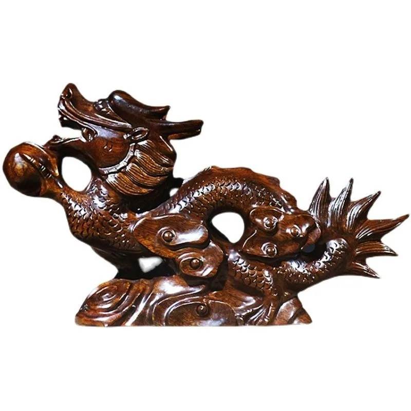 rosewood zodiac dragon ornament large living room decoration
