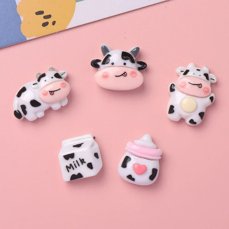 10PCS Cartoon Shiny Cow DIY Resin Accessories Accessories Handmade Hairpins Phone Cases Water Cup Headwear