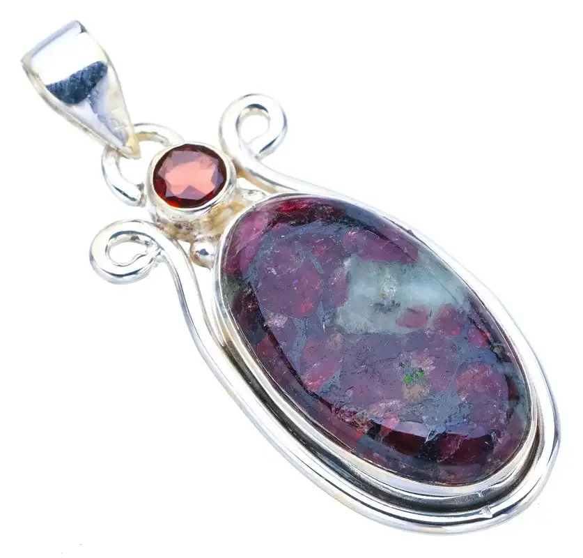 

StarGems Eudialite Garnet Handmade 925 Sterling Silver Pendant 1.75" F4702