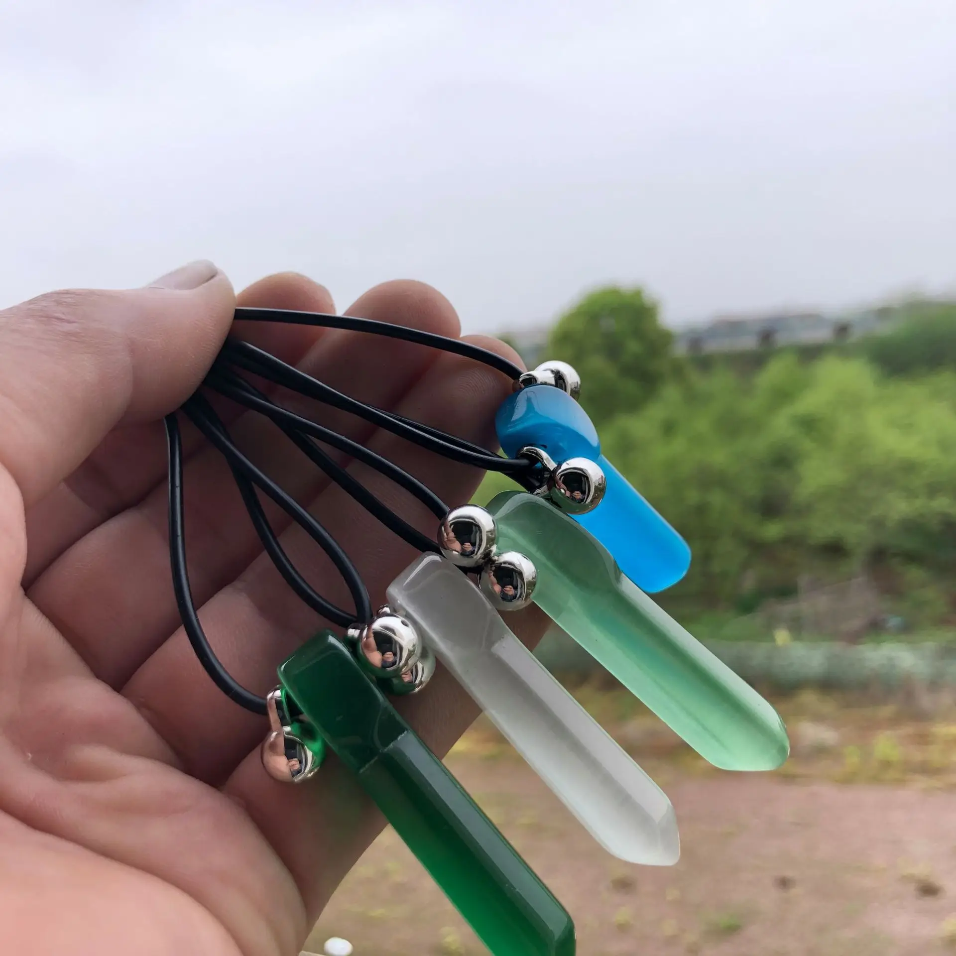 

Hokage Tsunade Gemstone Nature Jade Pendant Uzumaki Charms Necklace Halskette Anime Cosplay Necklaces For Friends