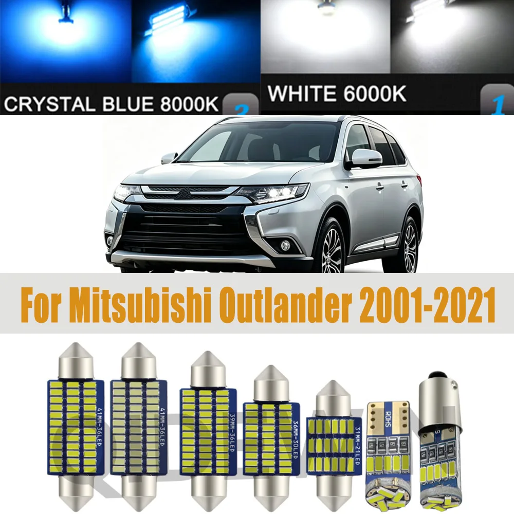 Interior LED Light Bulbs Kit For Mitsubishi Outlander MK 1 2 3 I II III 2001- 2012 2013 2014 2015 2016 2017 2018 2019 2020 2021