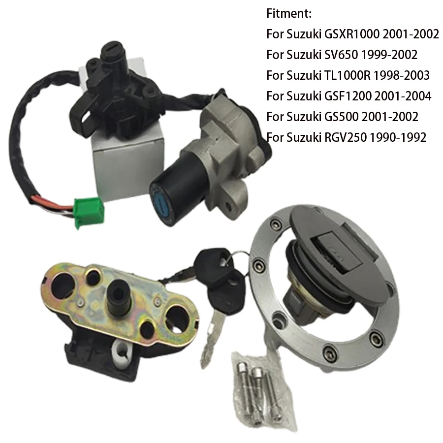 A367 Motorcycle Ignition Switch For Suzuki GSXR1000 2001-02 SV650 1999-02 Ignition Switch Fuel Gas Cap Seat Lock Key