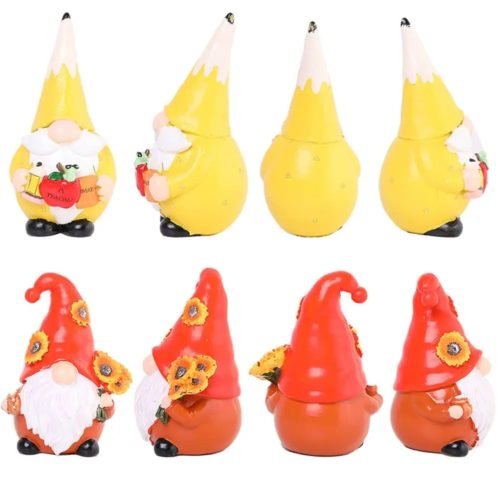 Cute Christmas Gnome Ornament Colourful Resin Crafts Faceless Elderly Figurine Elegant Merry Christmas Decoration