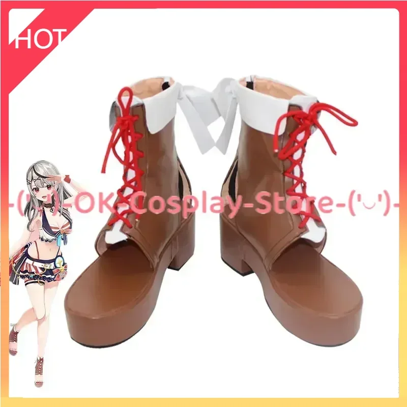 

[Custom Made] Sakamata Chloe Cosplay Shoes PU Leather Shoes Halloween Party Boots Vtuber Cosplay Prop