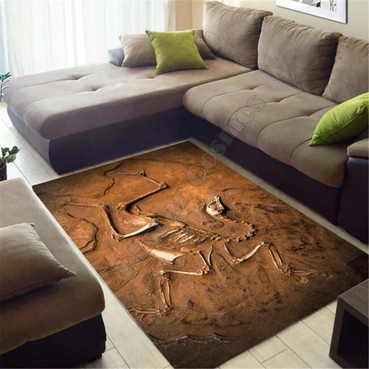 Love Dinosaur Fossil Art Rectangle Rug 3D Print Rug Parlor Mat Area Rug Anti-slip Large Carpet Rug Living Room Decor 013