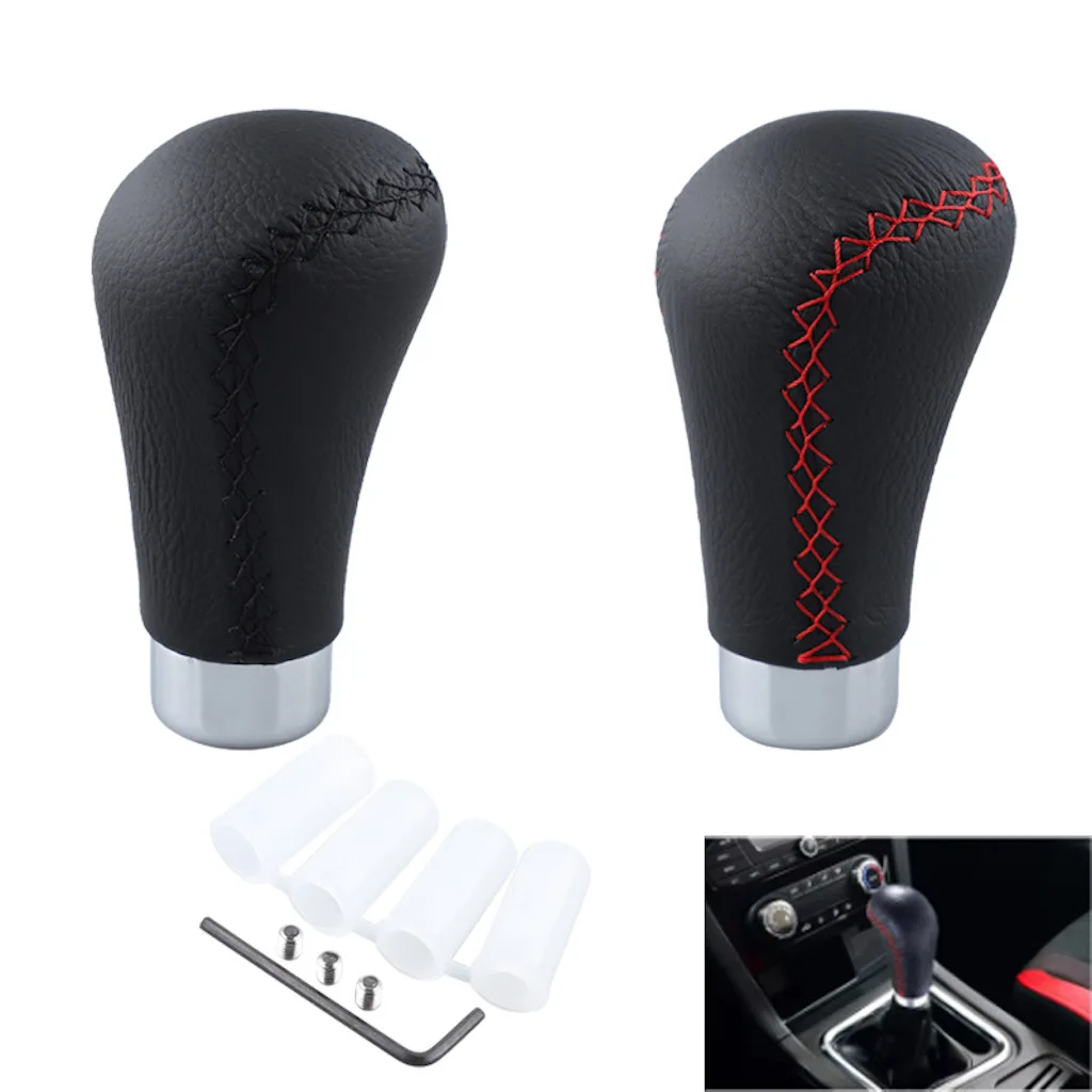 

5 Speed Universal Car Gear Shift Knob For Manual Transmission PU Leather Aluminum Shifter Handle Stick Lever Replace Original