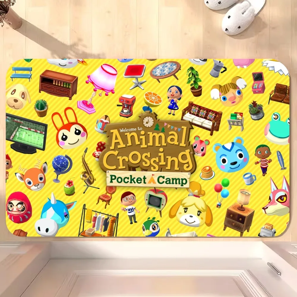 Game A-Animal Crossing Floor Mat Bedroom Kitchen Door Bath House Super Absorbent Foot Non-slip