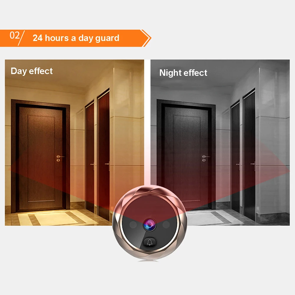 Smart Video Doorbell ระบบอินเตอร์คอมกล้องปลดล็อค Talk Video วิดีโอดิจิตอล Peephole ประตูโทรศัพท์วิดีโอ Intercom สำหรับ Home