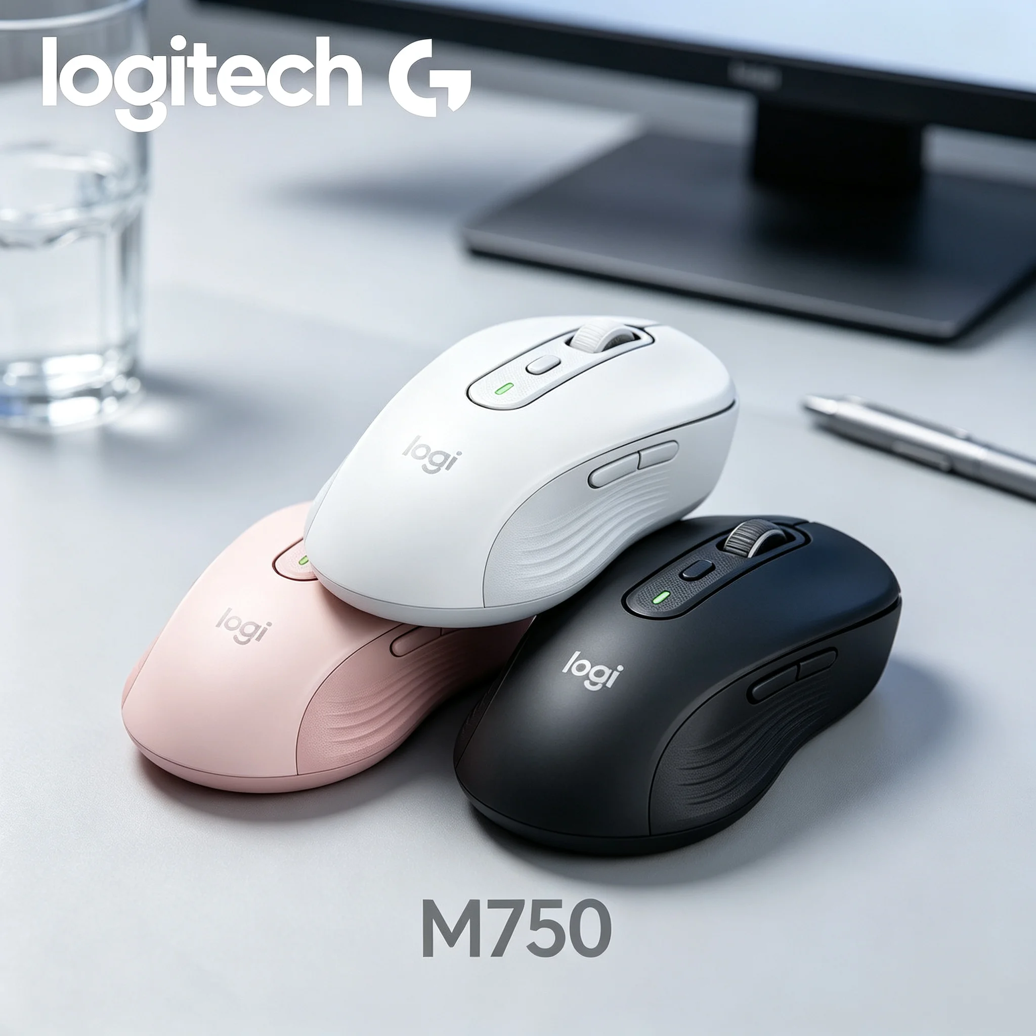 Logitech M750 Multi‑Color Optional Gaming Office Wireless Mouse Personalize CS Game Setup And Contract Business Workstation