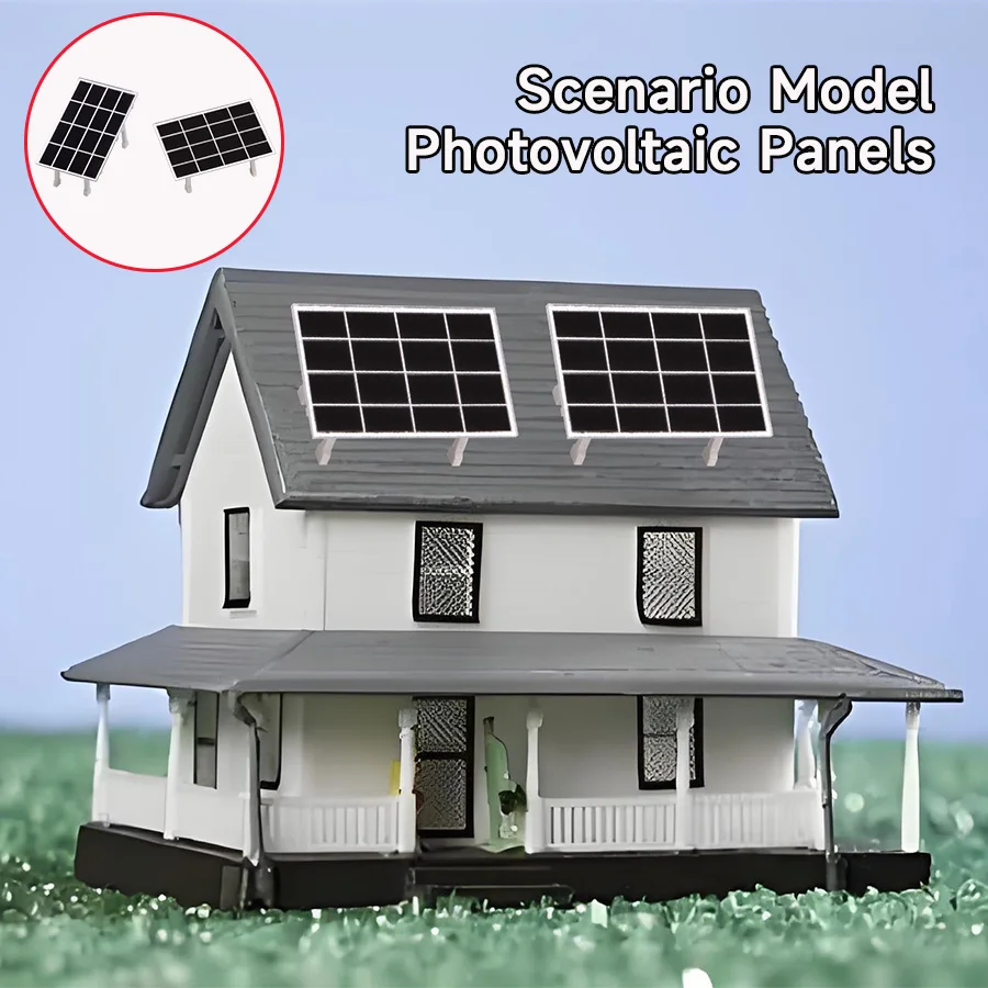 Simulação Miniatura Painel Solar Modelo Kit, DIY Edifício Casa Telhado, Layout Materiais, Diorama Acessório, 1Pc