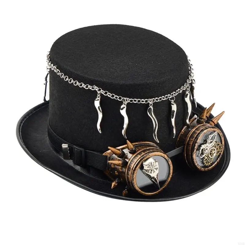 Einzigartiger Steampunk-Hut mit Totenkopf-Design, Unisex-Modehut für Cosplay und Halloween Y08E – Detail 2