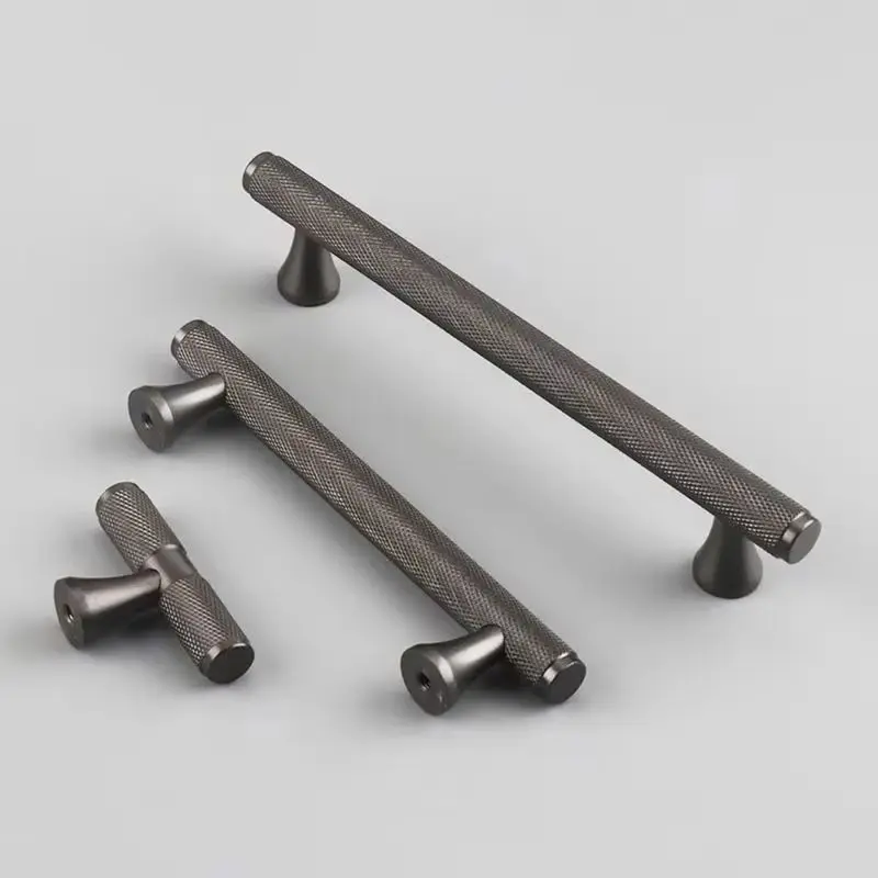 10PCS Solid Brass Knurled Furniture Pulls Handle Drawer Knobs Cupboard Wardrobe Closet Dresser Shoe Bookcase Cabinet Pulls Knobs