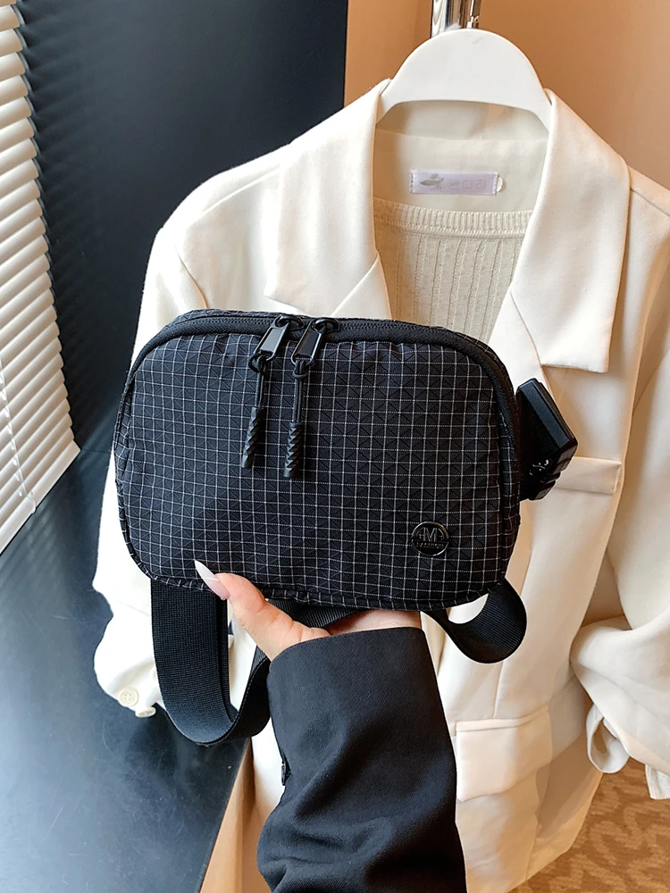 bolsa-esportiva-de-nylon-xadrez-moderna-pequena-casual-unissex-leve-de-ombro-Unico-transversal-para-homens-e-mulheres