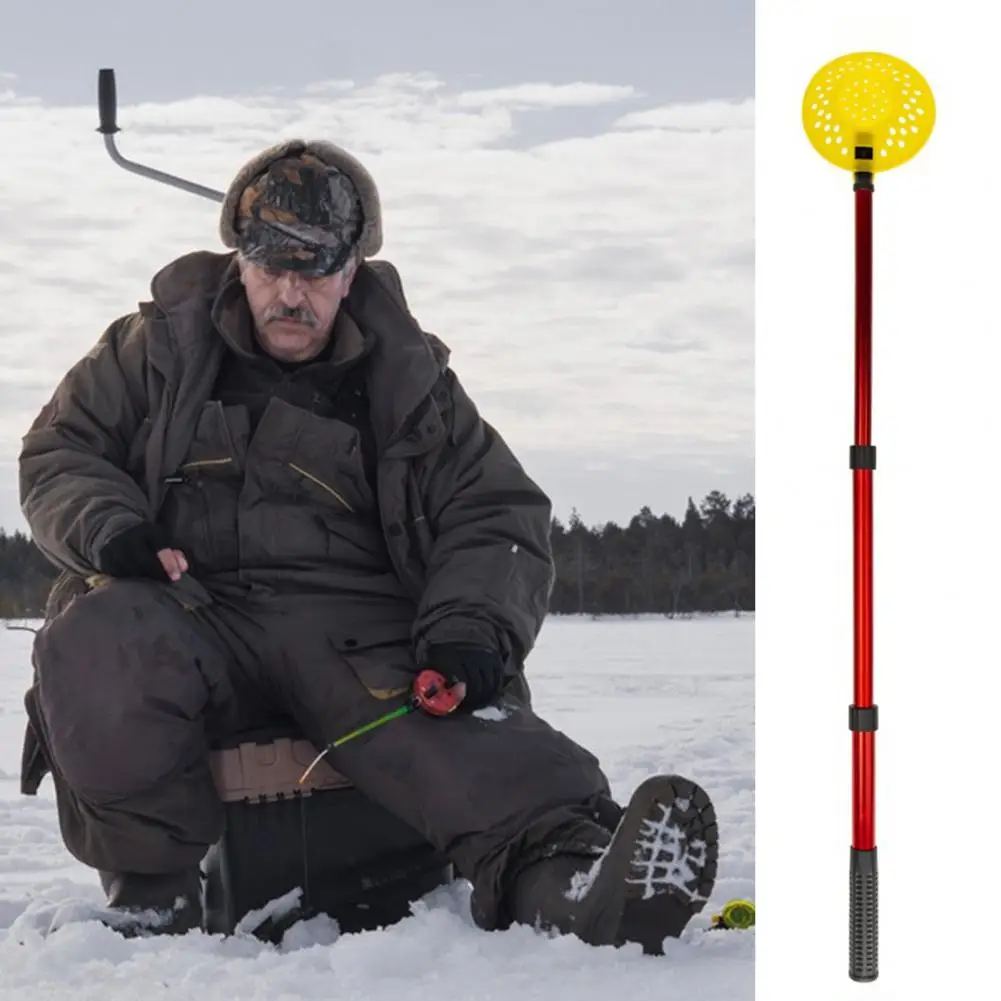 

Telescopic Ice Fishing Tool Portable Telescopic Ice Fishing Scoop with Aluminum Alloy Handle Skimmer Tool for Winter Outdoor